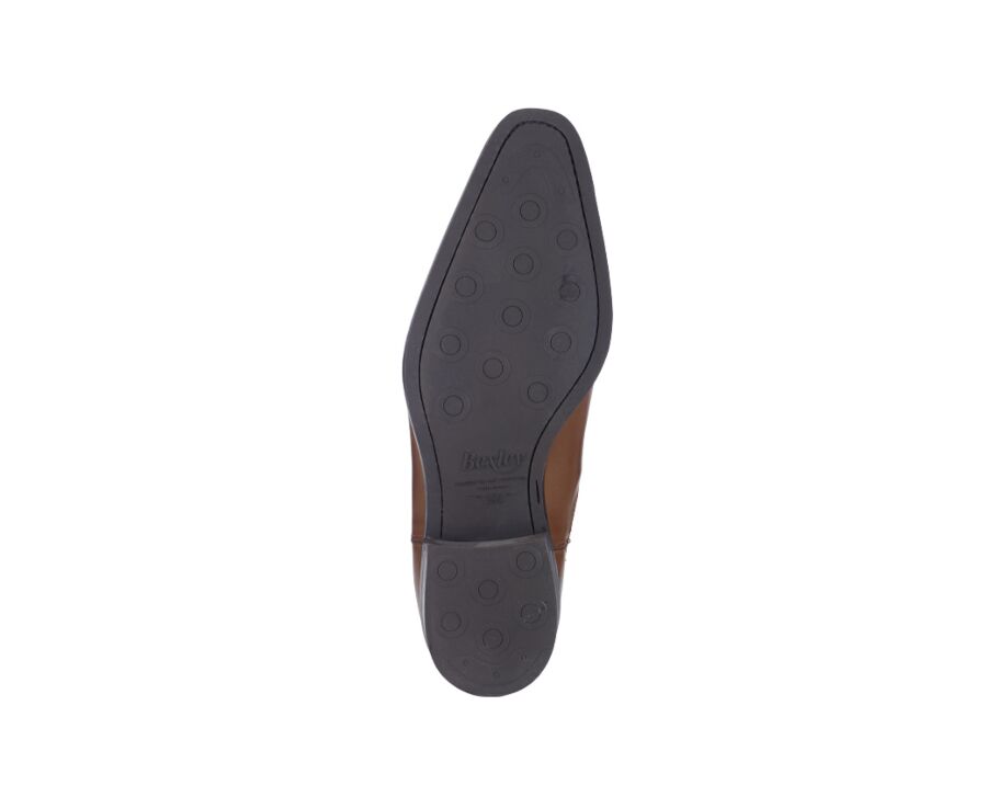 Boots cuir homme Châtaigne Patiné - BERGAME GOMME VILLE