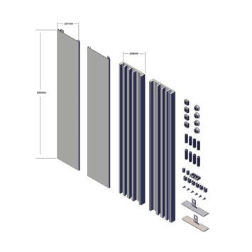 Universele muursteun 85 cm RAL 9010