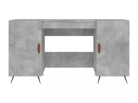 Bureau gris béton 140x50x75 cm bois d'ingénierie