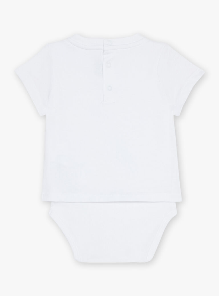 Body T-shirt écru en jersey