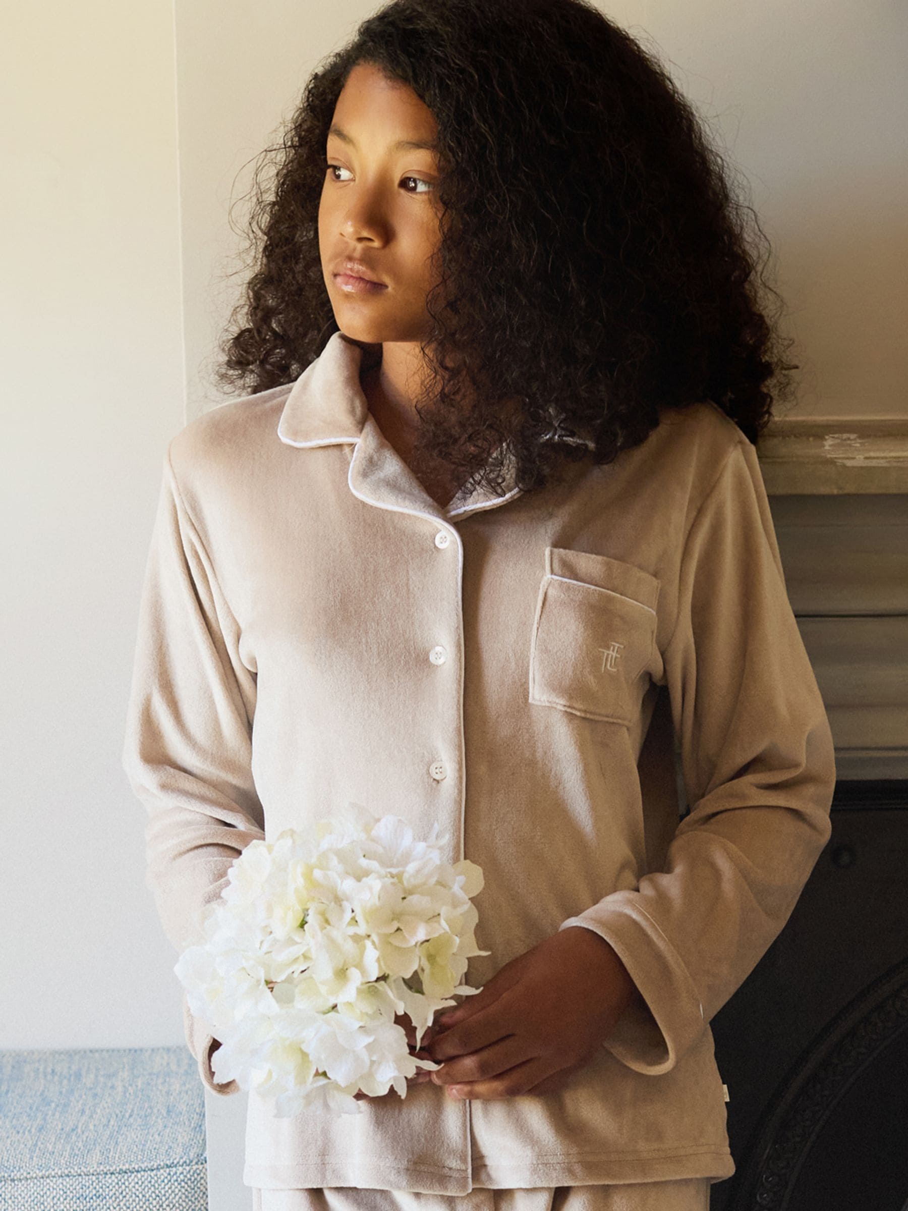 Natuurlijk - The Little Tailor Luxe kerstpyjama voor kinderen van zacht aanvoelend velours