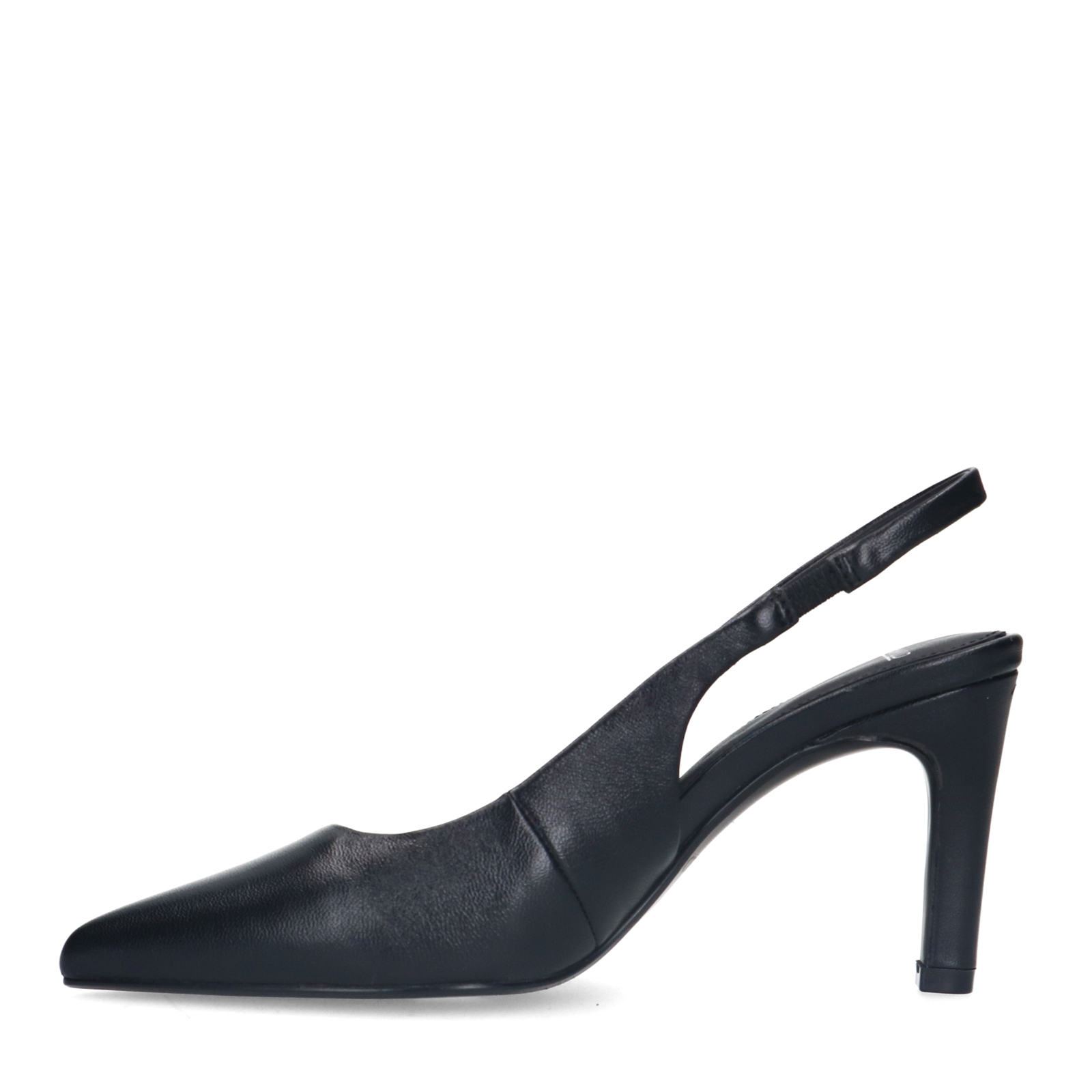 Zwarte leren slingbacks