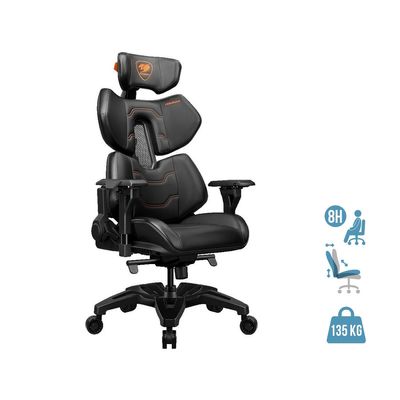 Fauteuil gamer TERMINATOR - accoudoirs réglables - appuie-tête intégré - noir