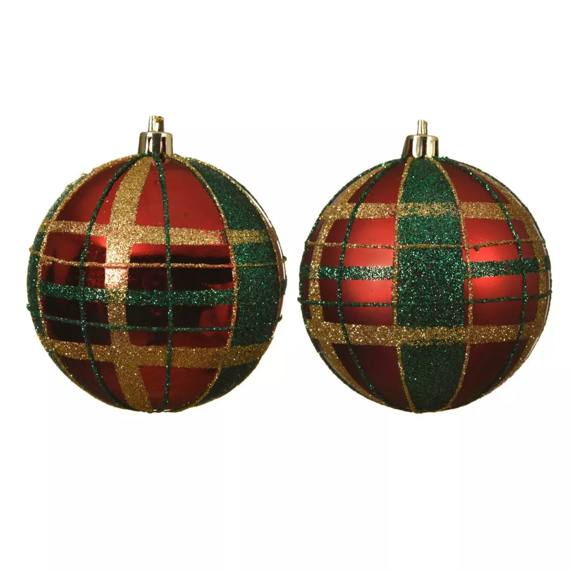 Lot de 12 boules de Noël (D80 mm) kity Rouge