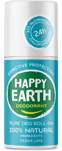Happy Earth 100% Natural Deo Roll-On Cedar Lime 75ML