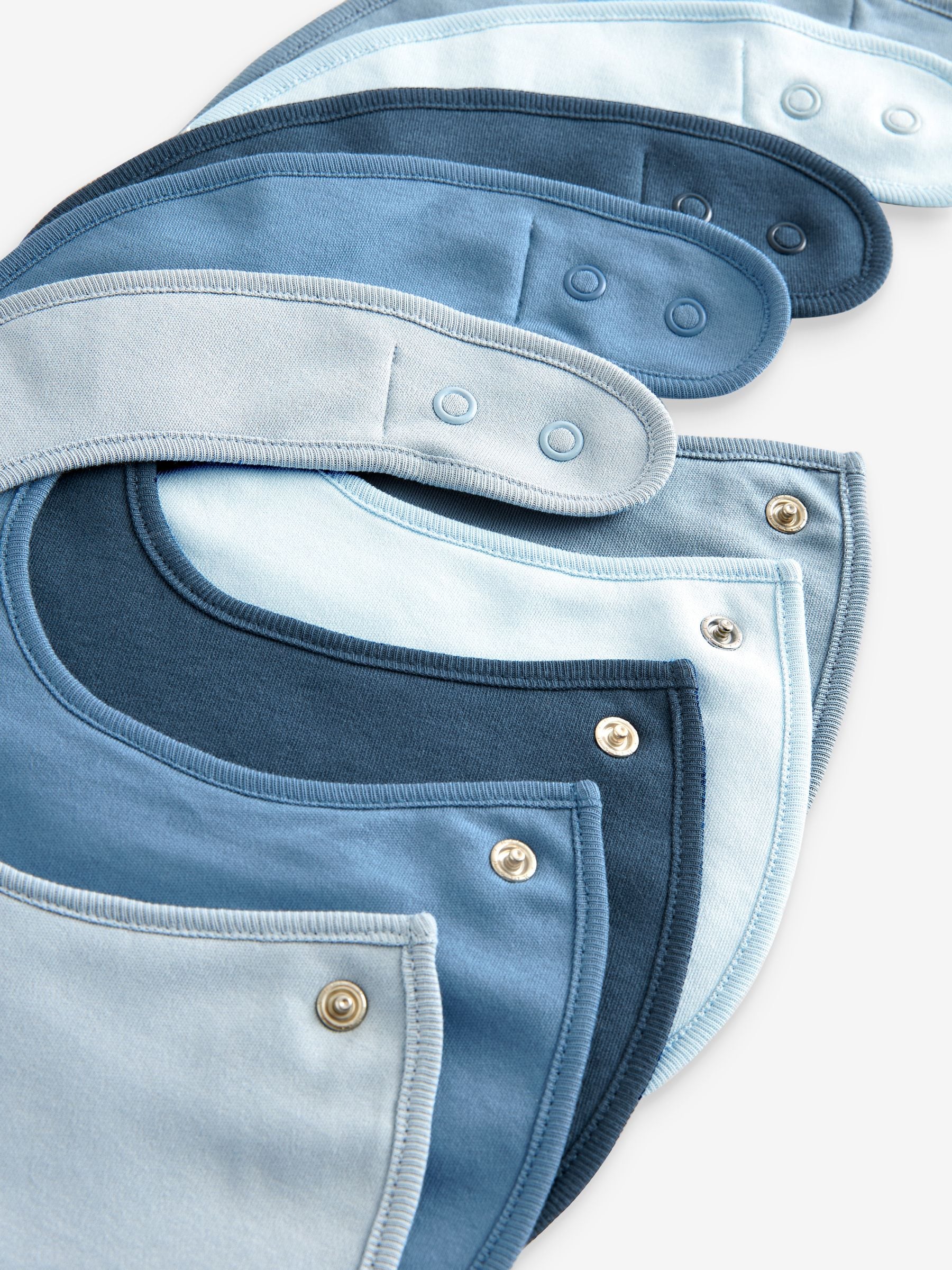Blauw - Verpakking van 5 babyslabbetjes van 100% katoen
