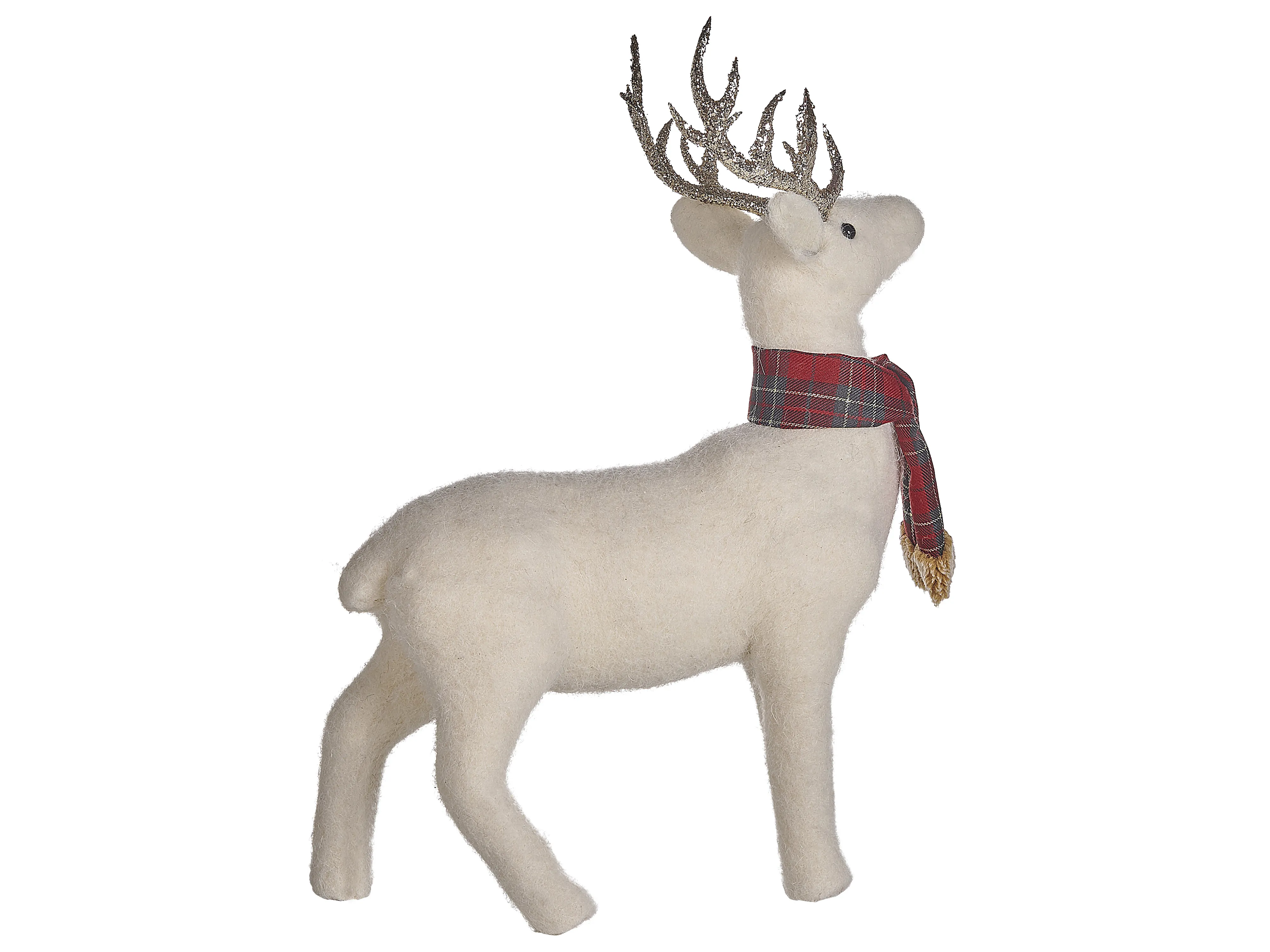 Figuur MUSTOLA Rendier 48 cm Wit