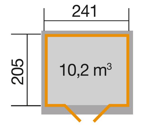 Weka Gartenhaus 218 Gr. 1, ca. B260/H242/T239