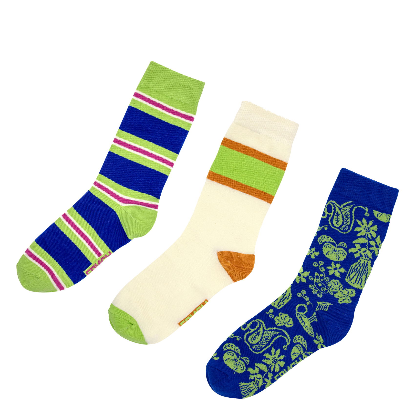 IVETE - Lot de trois paires de chaussettes en coton mélangé | Bleu