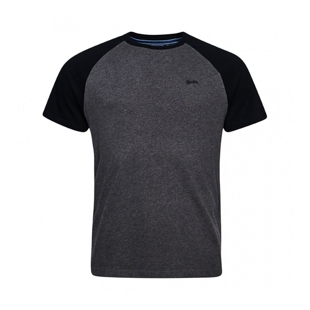 Superdry VINTAGE BASEBALL - Tee-shirt Homme rich charcoal marl/black