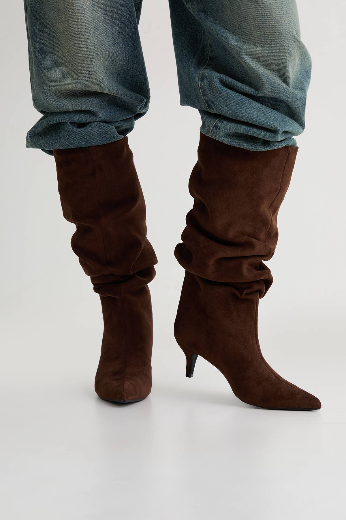 boohoo Bottes Hautes Slouchy À Genoux