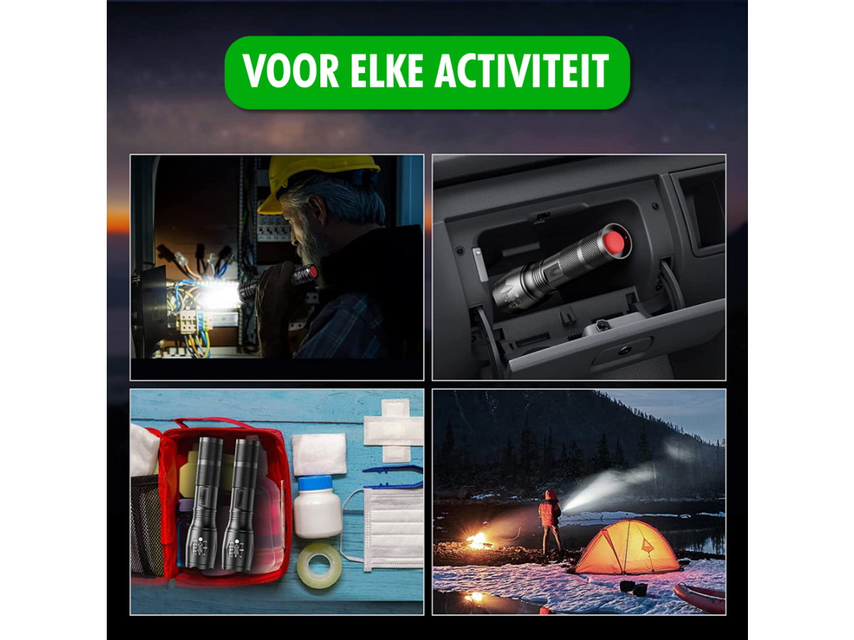 TravelHawk set van 2 zaklampen