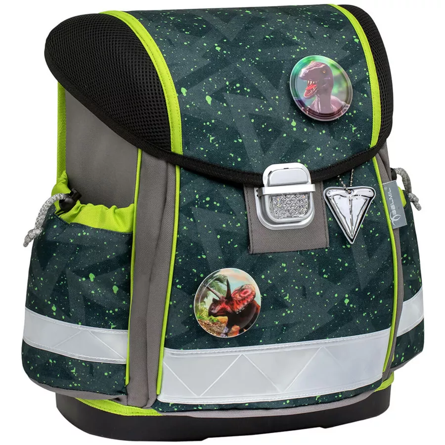 Belmil Schulranzen Classy Schulranzen Set 5-teilig mit Brustgurt Green Splash