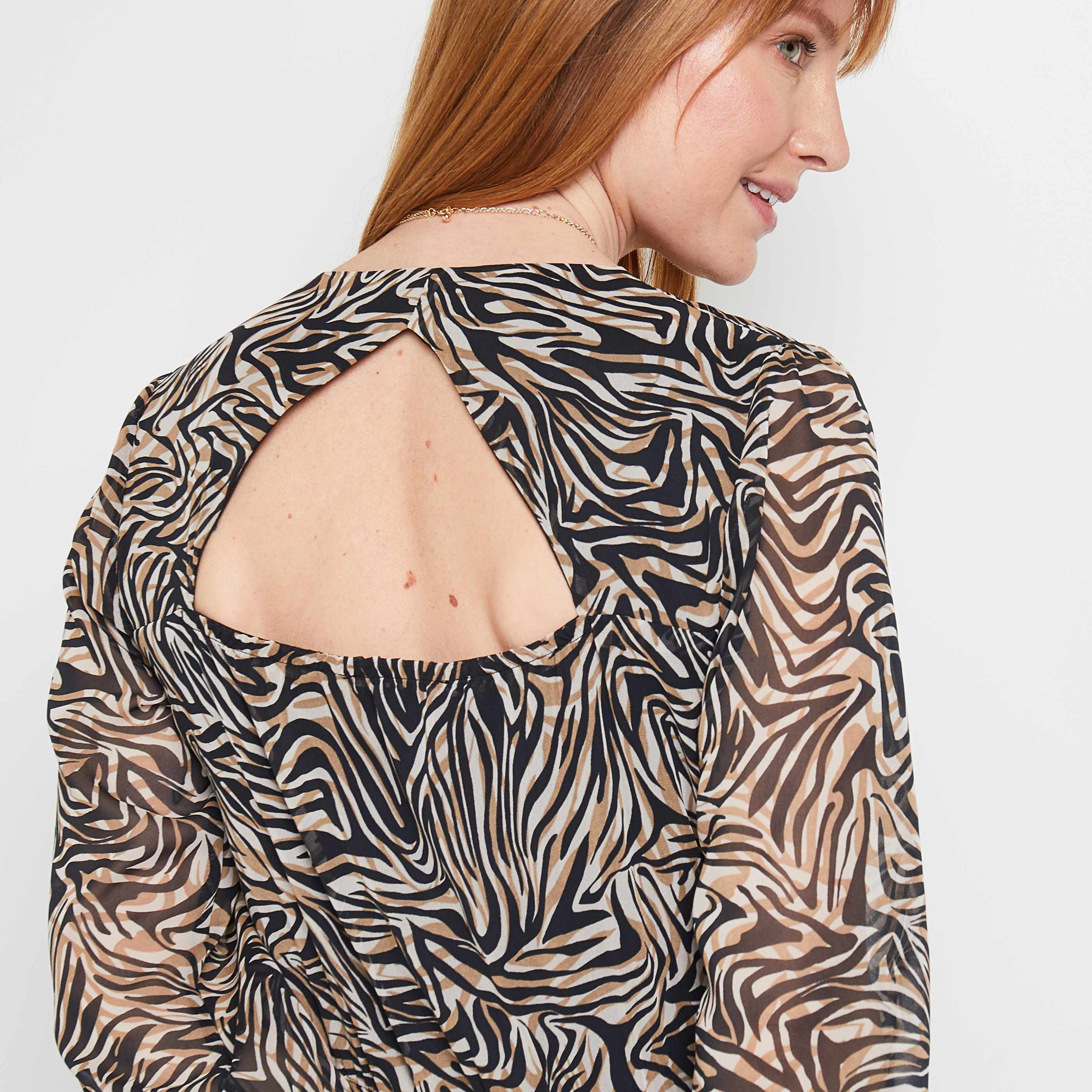 Robe longue imprimée femme - NOIR