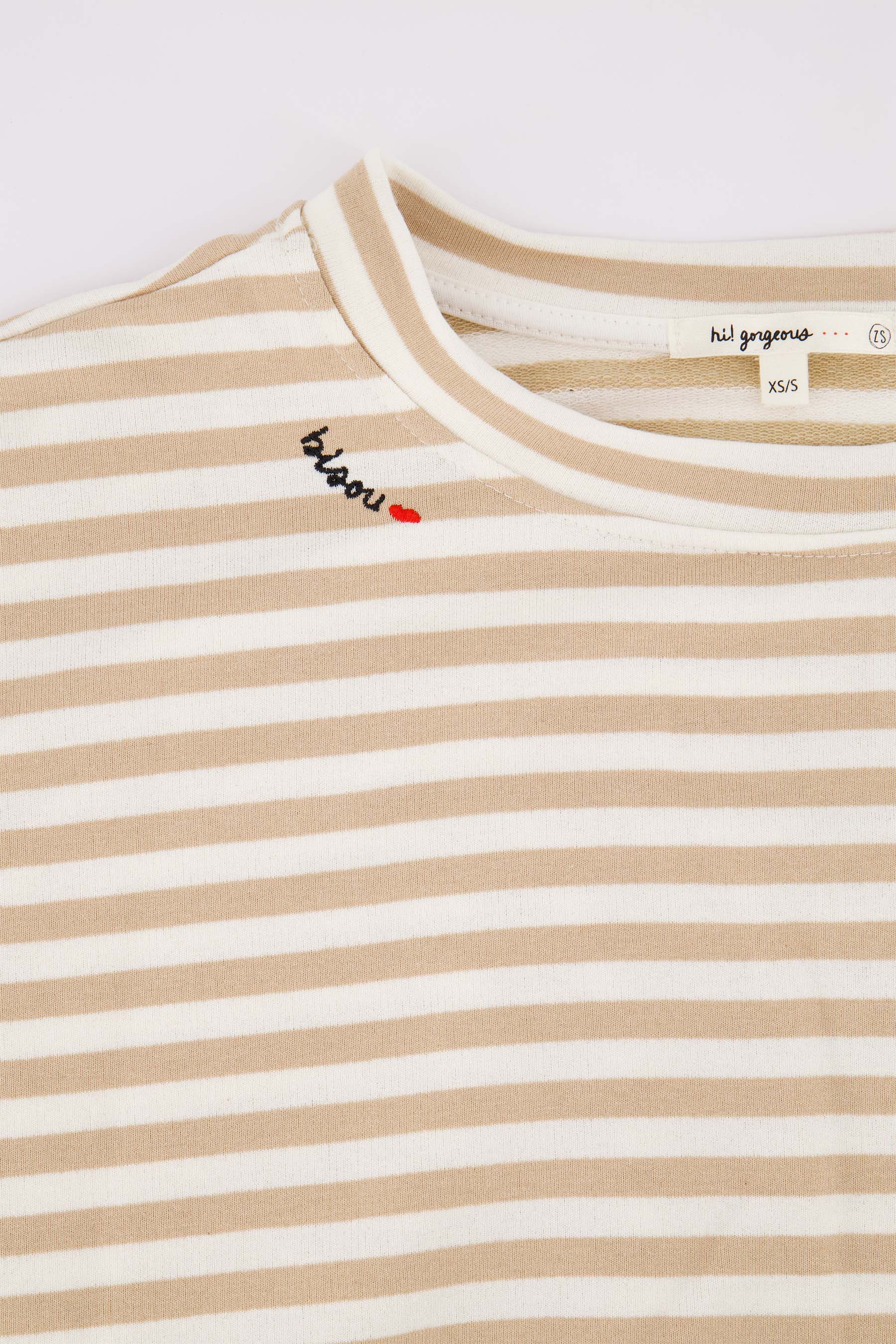Gestreept sweatshirt met details
