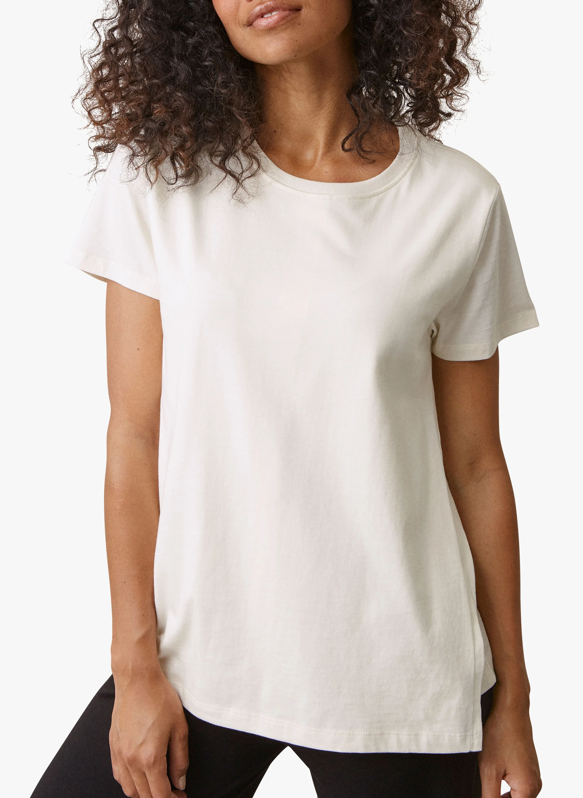 Tee-shirt col rond en coton bio| Blanc