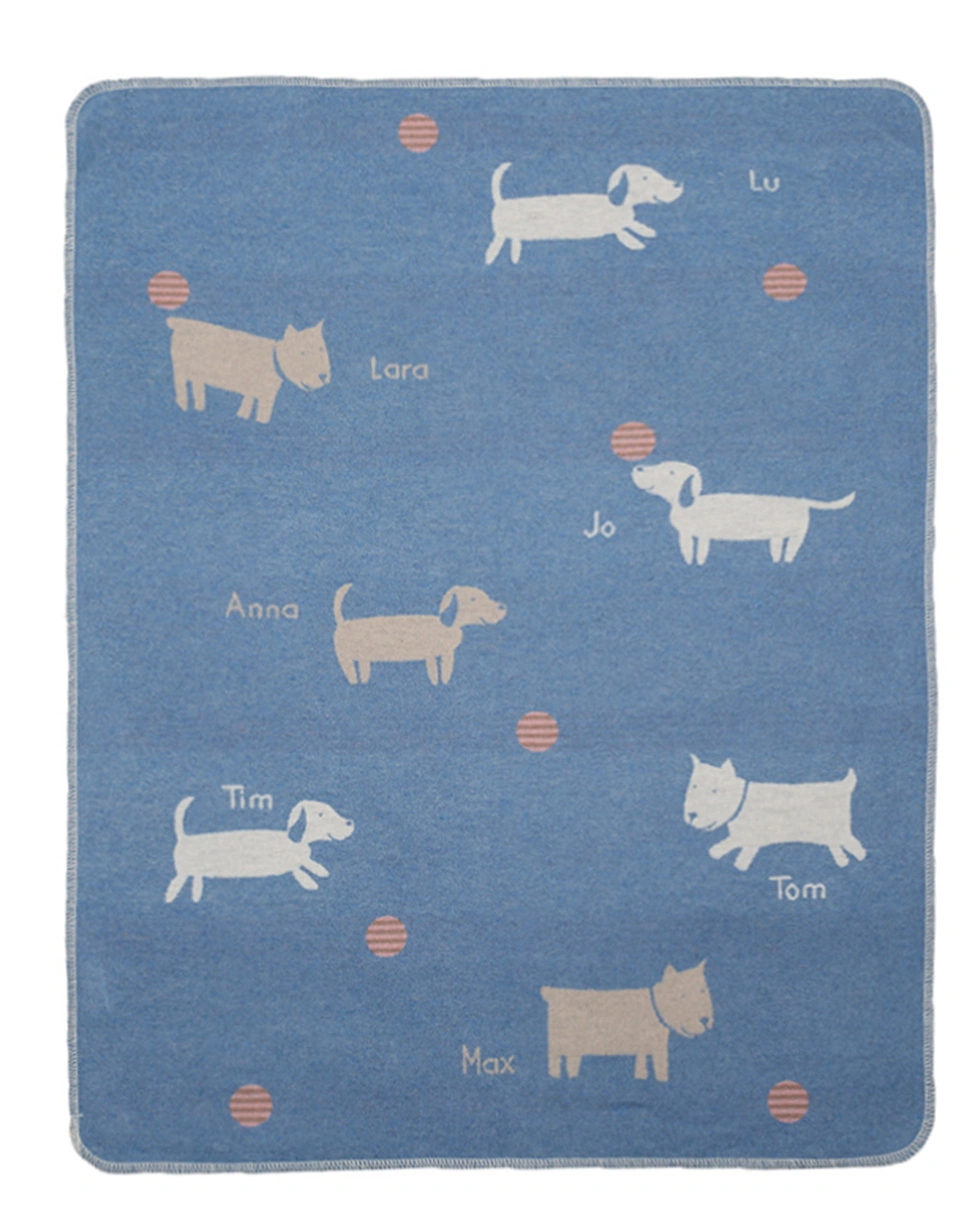 Babydecke HUNDE (90x70) in blau