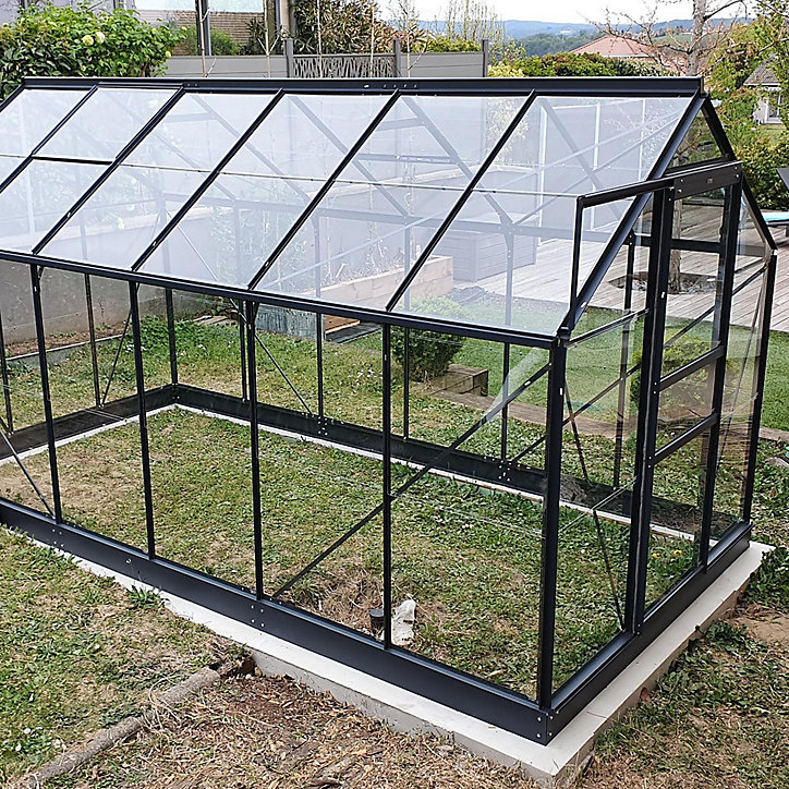 Serre en verre Lams Allium anthracite 7,30m²