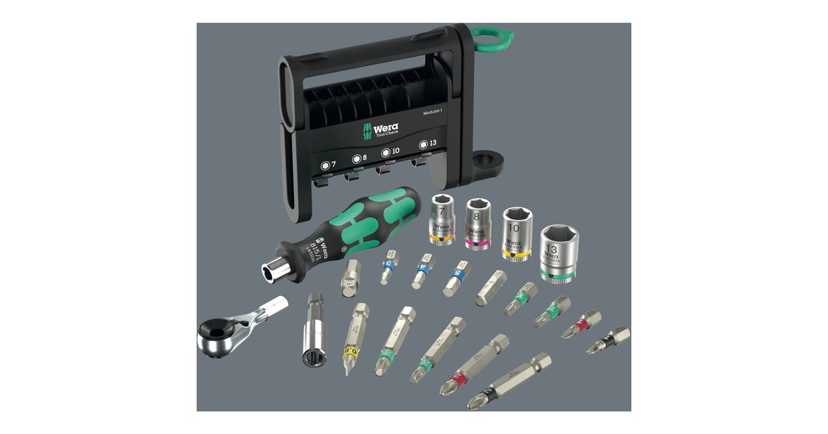 WeraTool-Check Modular 1, 21‑delig bitset  (Zwart/groen)