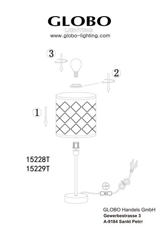 GLOBO Retrofit Tischlampe CLARKE nickelfarbig