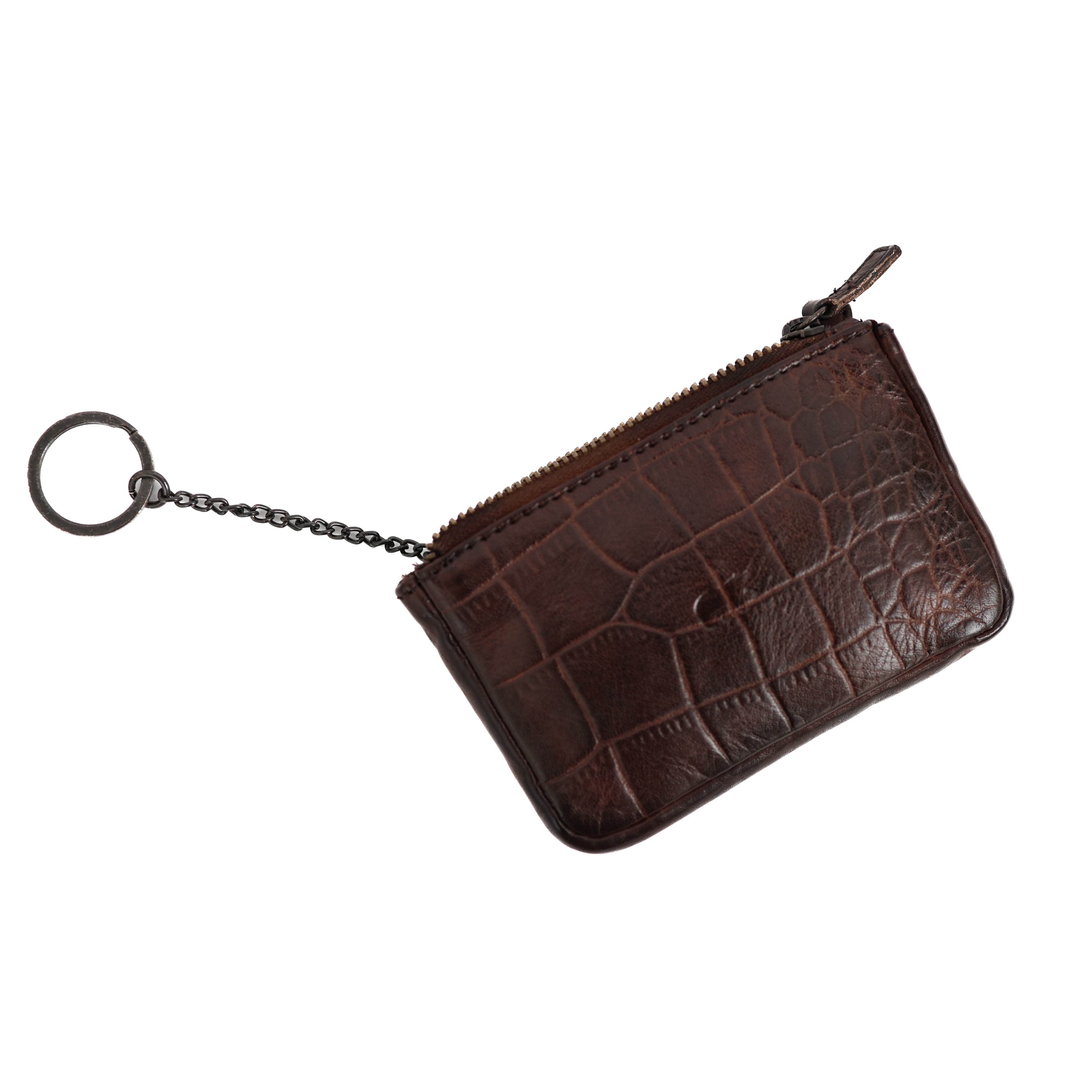 Sleuteletui 'Timo' donkerbruin croco Brown