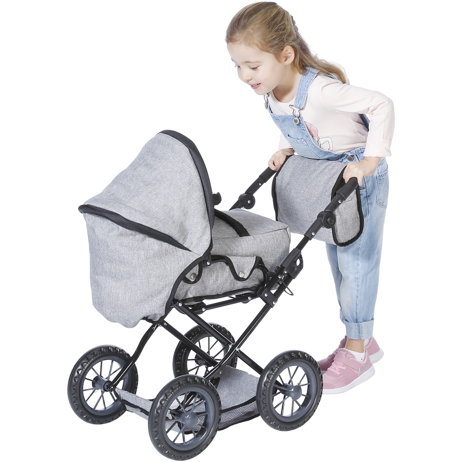 knorr toys® Puppenwagen Ruby - stone black grau