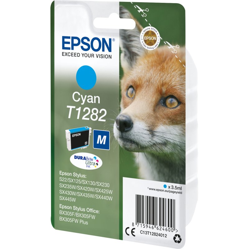 Epson Fox Encre cyan DURABrite Ultra Renard T1282