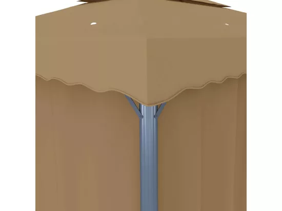 Tonnelle avec rideau 3x3 m Taupe Aluminium