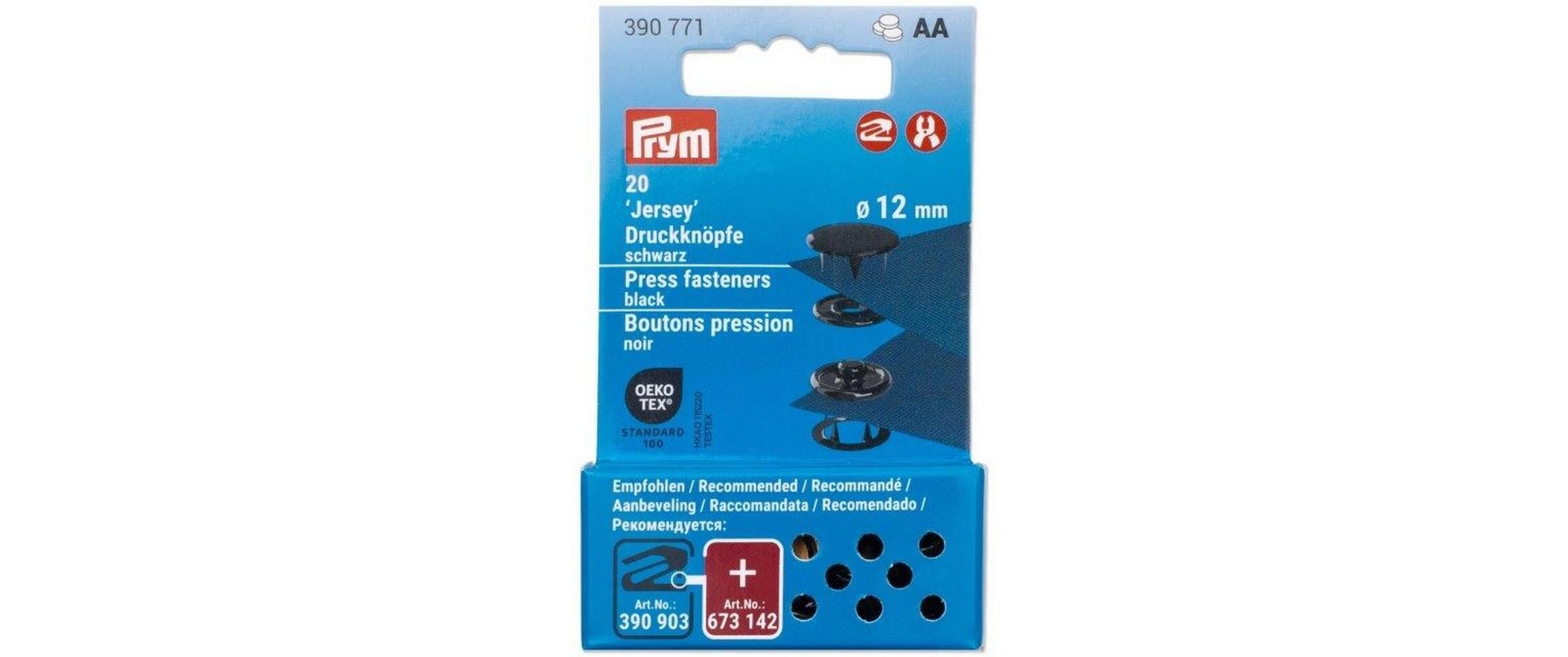 Druckknöpfe Jersey 12 mm, SchwarzBunt lackierte Jersey Druckknöpfe