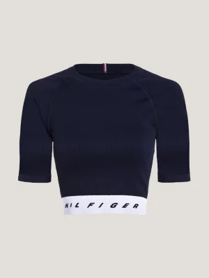 Top esportivo cropped sem costura e de corte justo