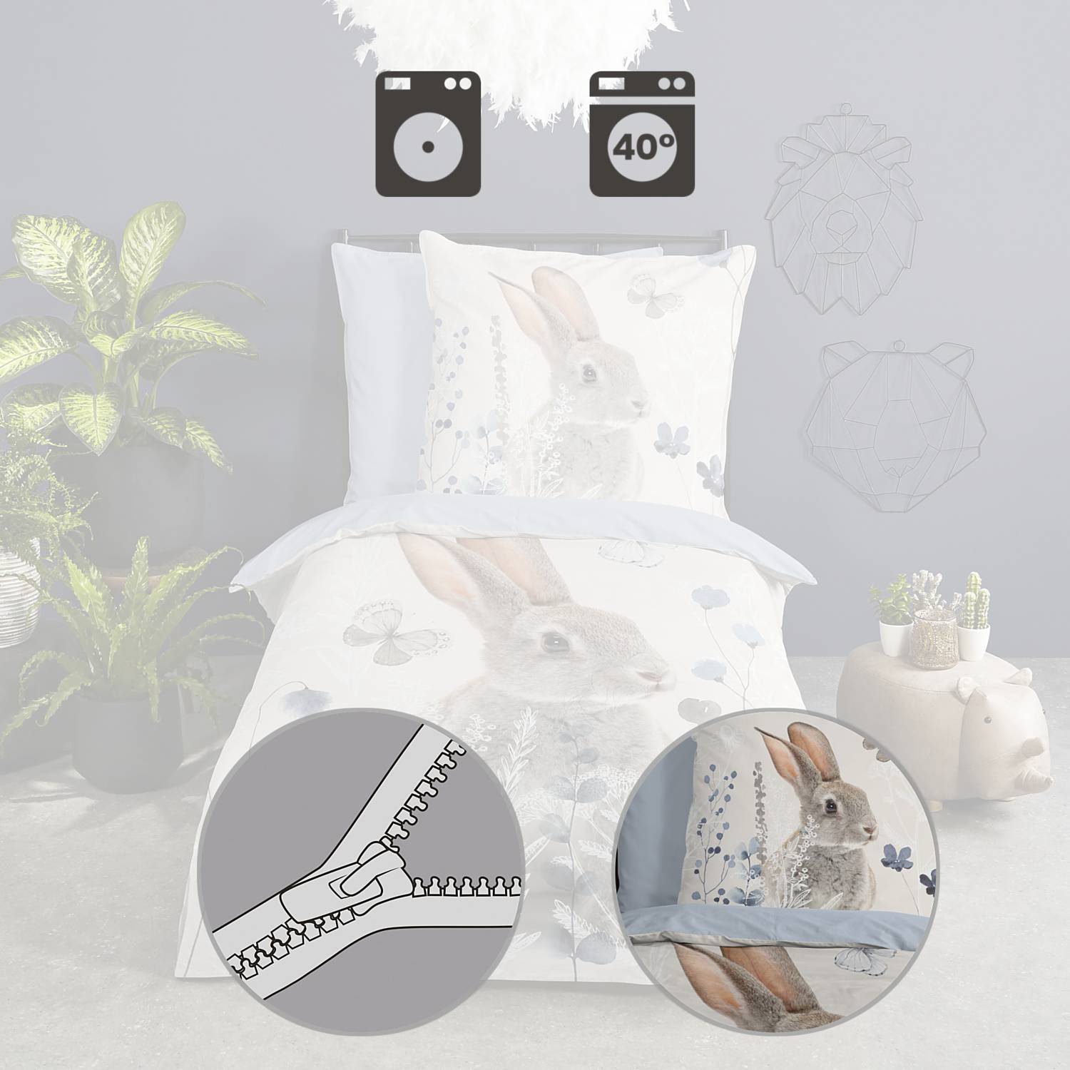 Good Morning Renforcé Kinder-Wendebettwäsche 