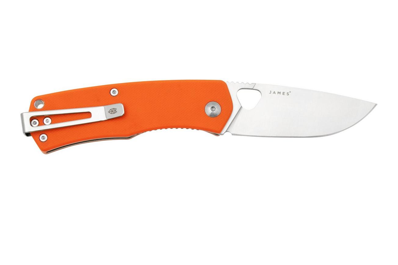 The James Brand The Folsom, Orange G10, Satin zakmes