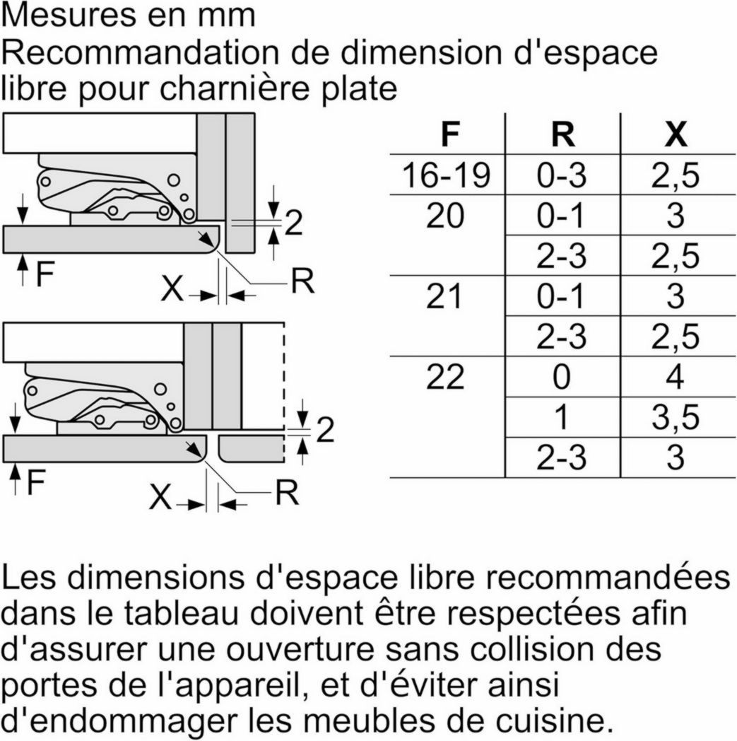 BOSCH KIR41VFE0, Série 4, Petit réfrigérateur, Encastrable, 122,5 x 56 cm, 204 L