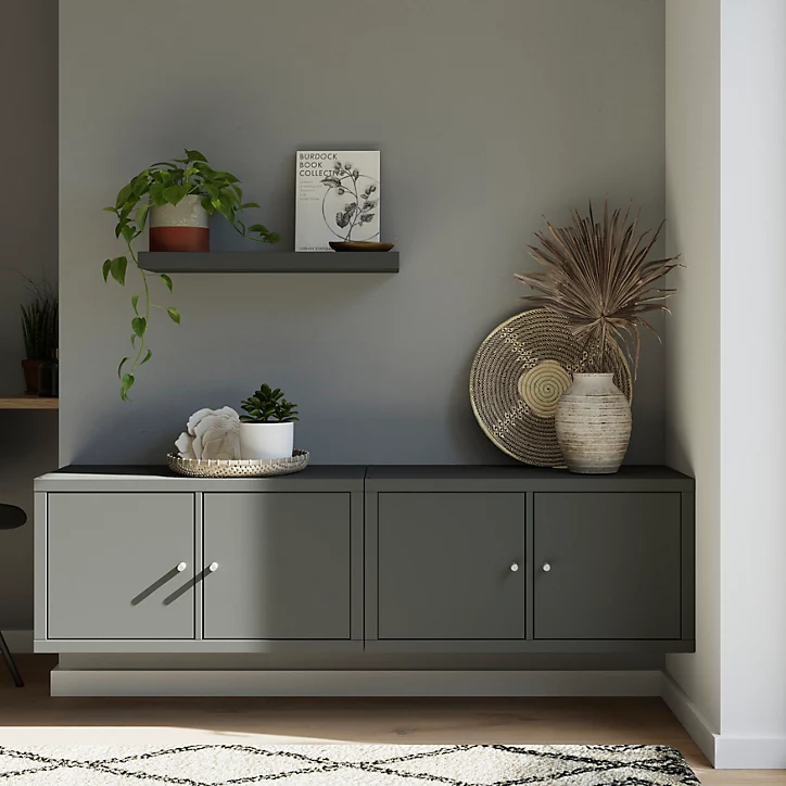Bloc avec porte pour étagère cube GoodHome Mixxit anthracite
