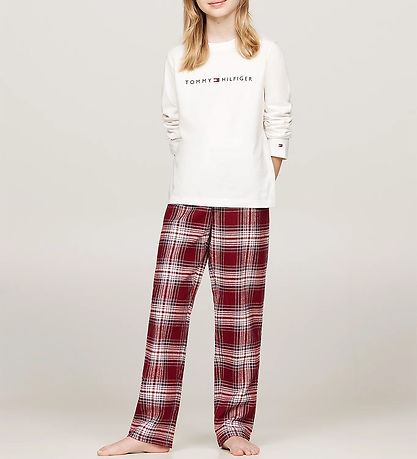 Tommy Hilfiger Natt?j - 2-delt - PJ Print - Ancient White/Plaid