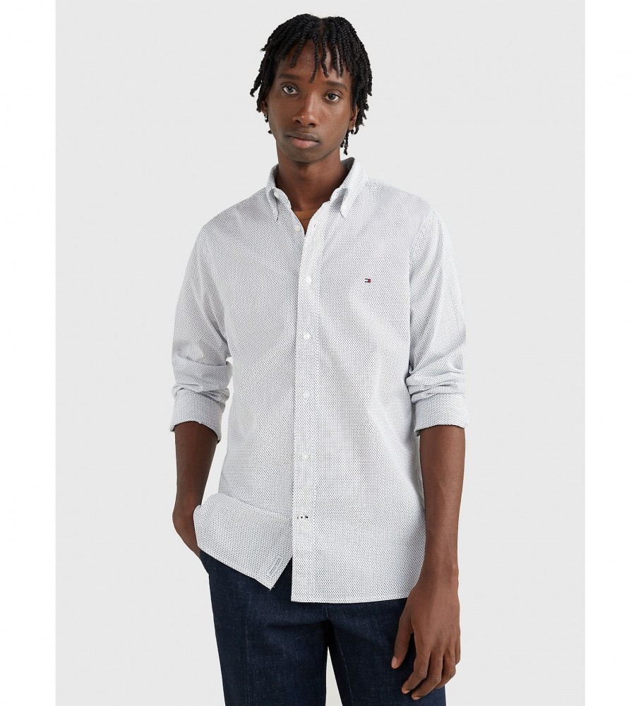 Camisa Tommy Hilfiger TH Flex Geo estampada branca