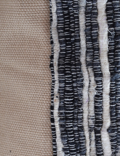 Black Sparrow Striped Cushion Cover