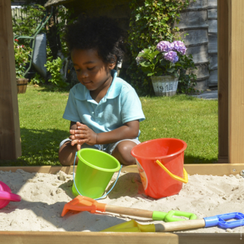 Speeltoestel Jungle Gym Safari met blauwe glijbaan en klimrek van douglashout