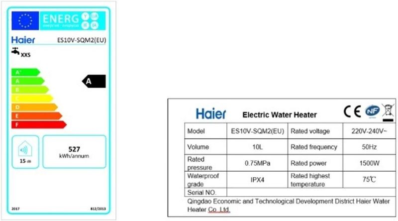 Haier - ES10V-SQM2 - Close-In Keukenboiler - 10 Liter - 1500W - Energieklasse A
