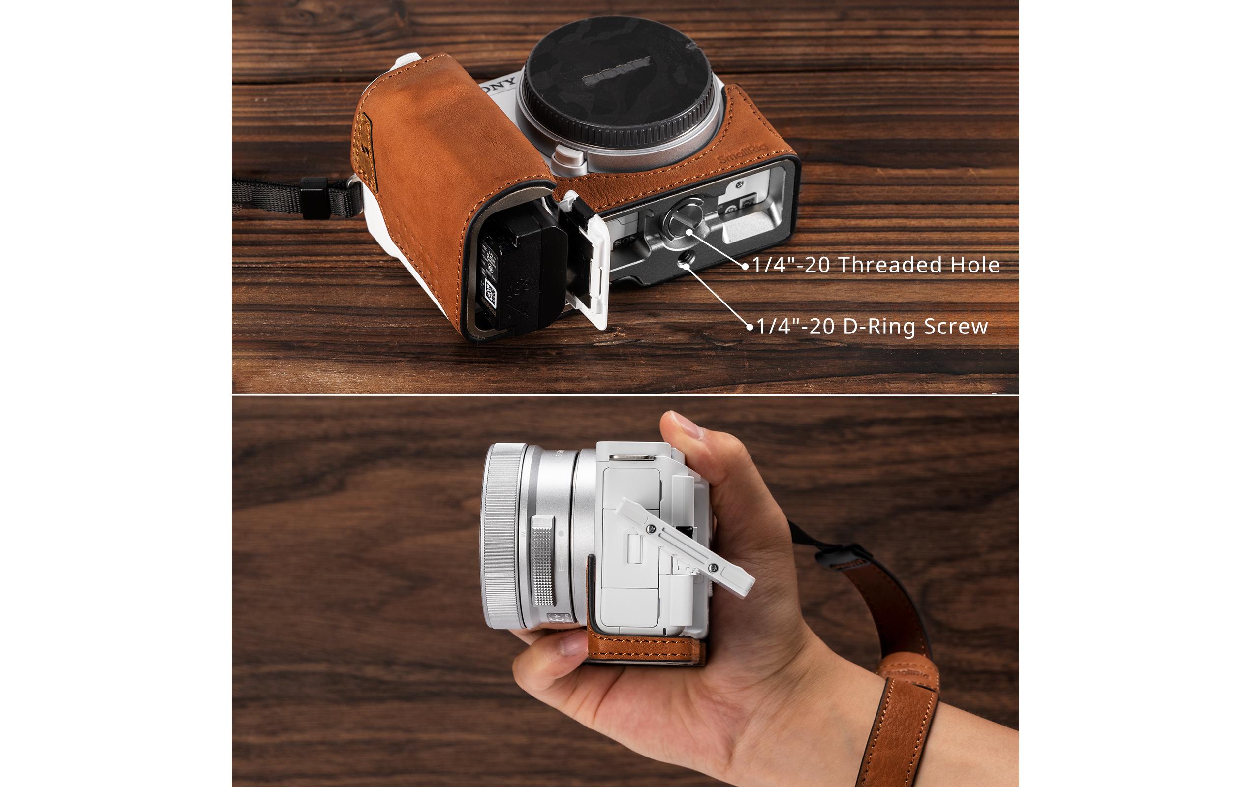 Ledertaschen-Set für Sony ZV-E10 II BraunEntwickelt, um die Kamera zu schützen