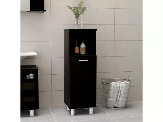 Armoire de salle de bain Noir 30x30x95 cm Aggloméré