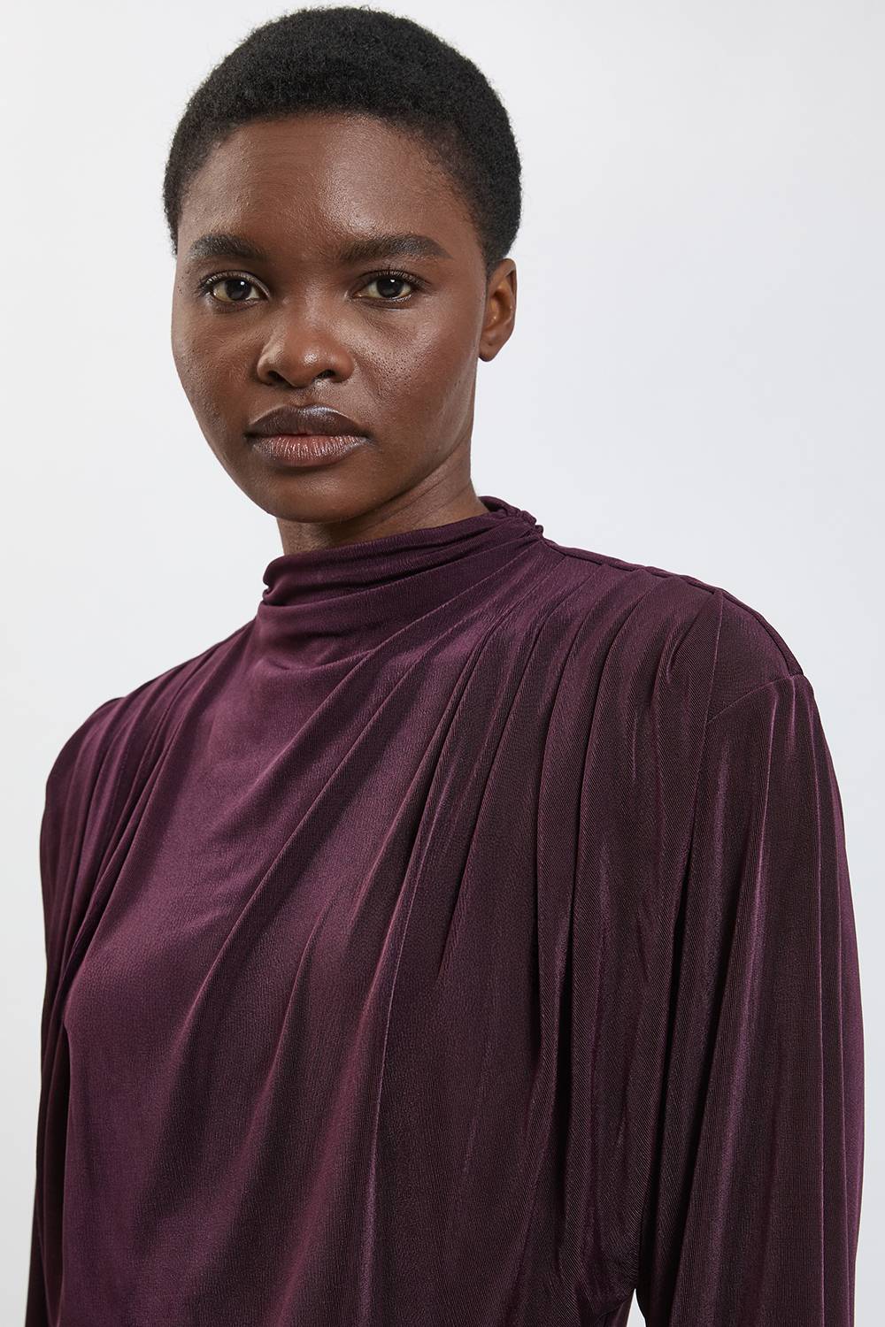 KarenMillen Robe Longue En Crêpe Fluide À Détails Froncés