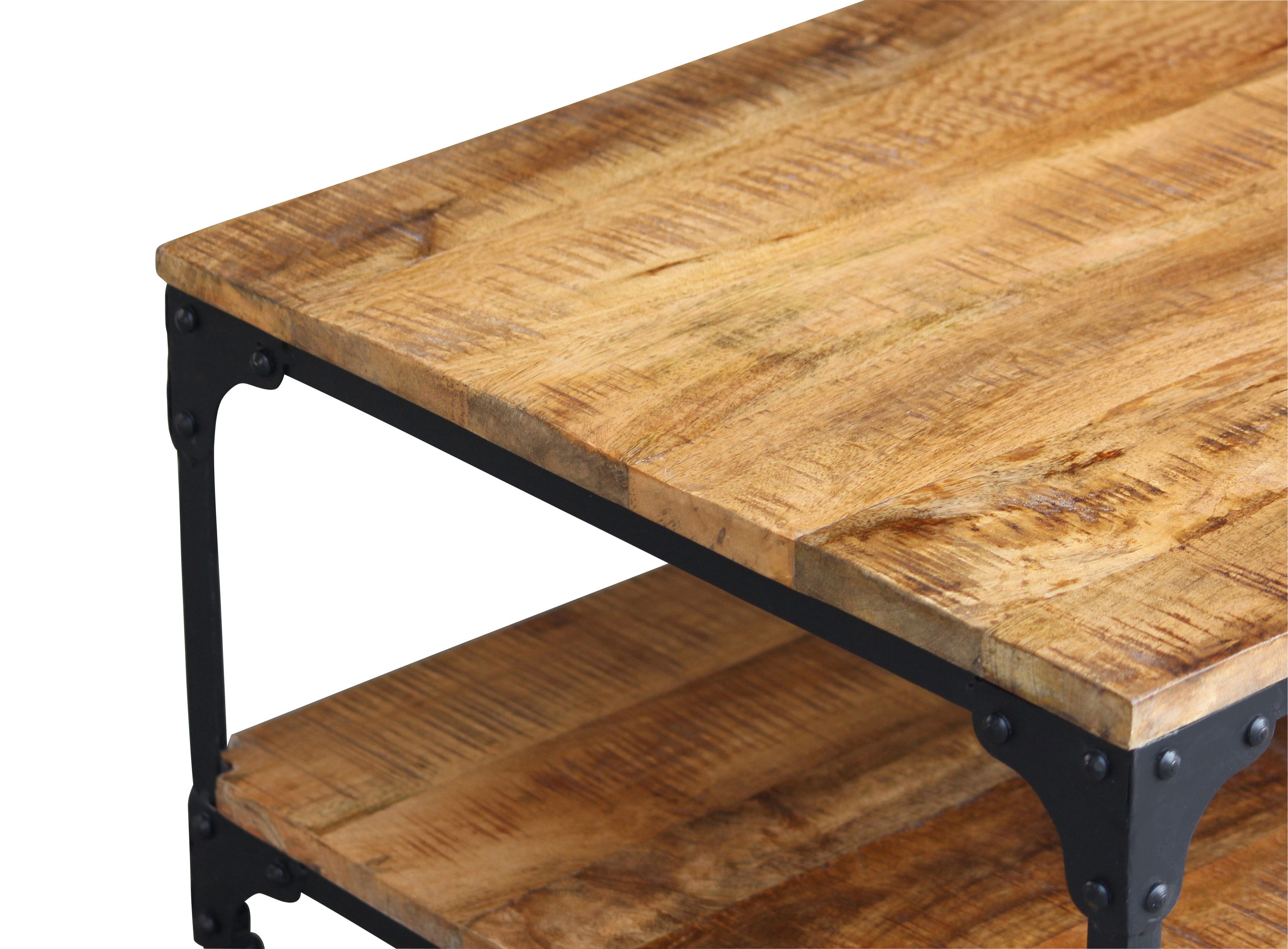 Beistelltisch Holz Vintage BULLOCK mit Rollen
