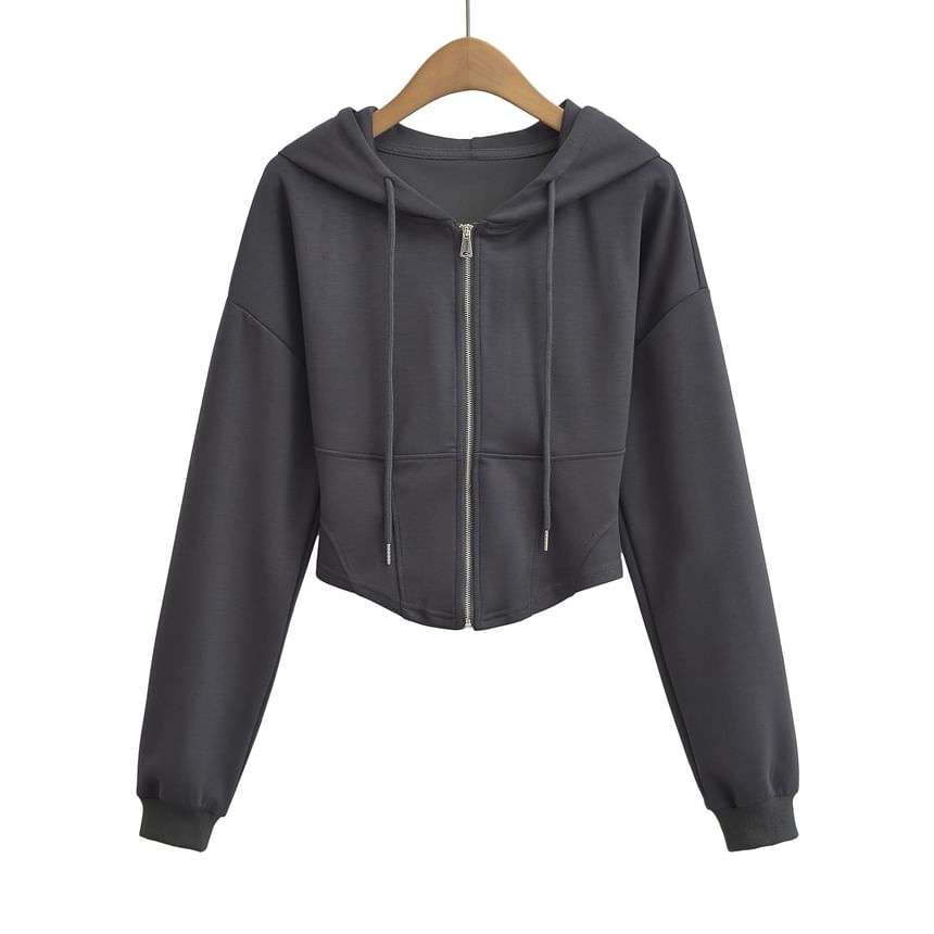 Asiris - Effen asymmetrische hoodie met rits