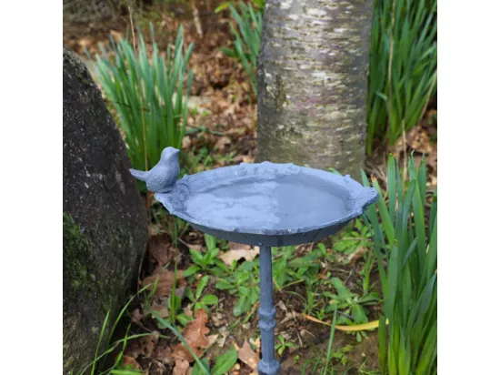 Bain d’oiseaux en fonte gris 25 x 18.5 x 39.5 cm