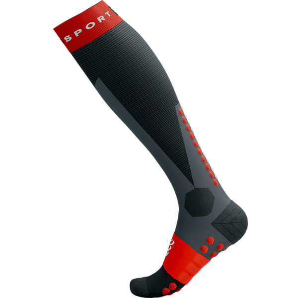 Chaussette de ski COMPRESSPORT SKI TOURING FULL SOCKS BLACK/CORE RED