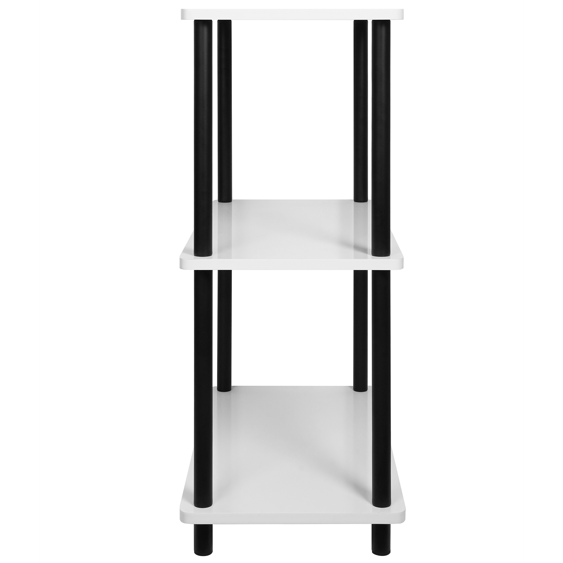 Bad-Standregal - weiß Hochglanz - schwarz - 76 cm