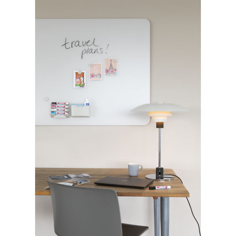 Tableau en verre mat 90x120cm - Warm Grey - Coin Arrondi - Legamaster
