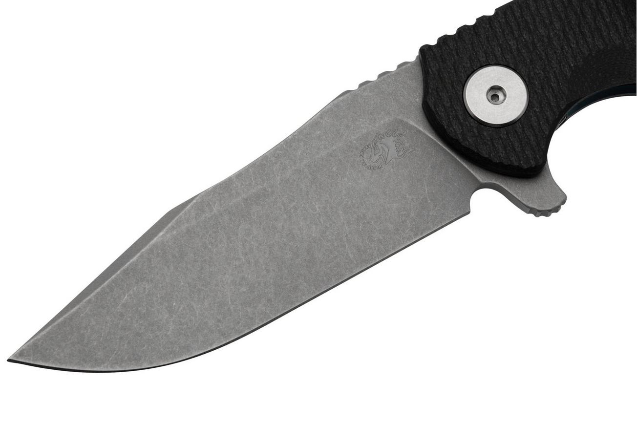 Rick Hinderer Project X, MagnaCut Clip point, Battle Blue, Black G10 zakmes