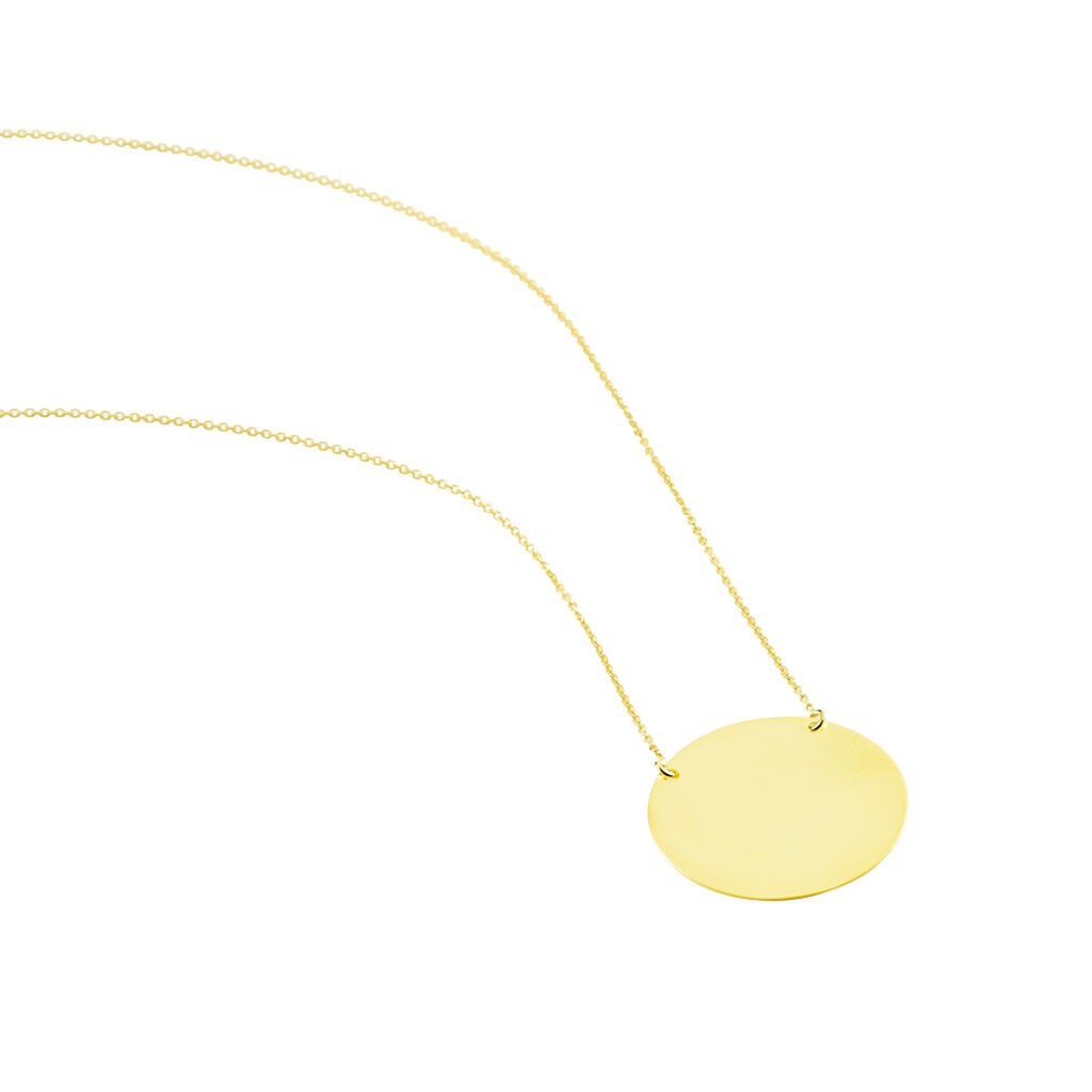 Collier Pastille Gravable Or Jaune